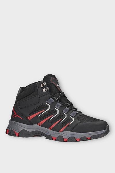 Liger Men's Trekking Outdoor Boots - Wool Zippered, Water Repellent, Black-Red