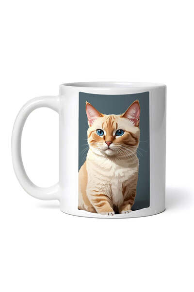 OEM Εξατομικευμένη λευκή κούπα, Γάτα Τονκινέζου, INOVATIX®. 330ml