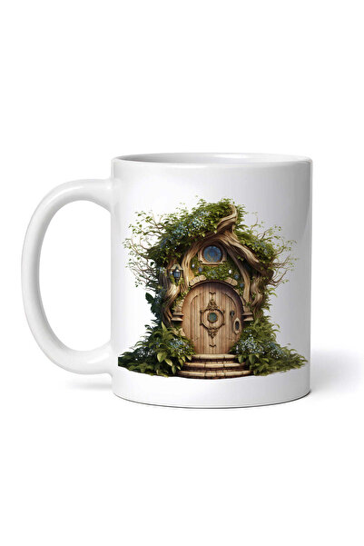 OEM Cană albă personalizată, Poartă de lemn cu felinar, INOVATIX®. 330ml