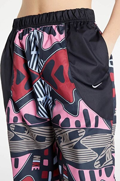 Nike Woven Print&Graphic Oversize High Rise Joggers Kadın Dokuma Oversize Eşofman Altı Siyah Pembe
