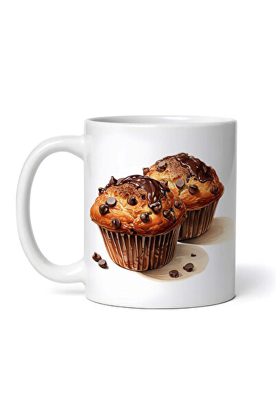 OEM Cană albă personalizată, Muffin cu ciocolată, INOVATIX®. 330ml