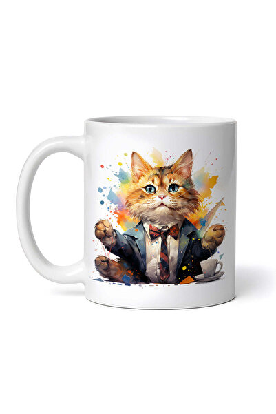 OEM Cană albă personalizată, Pisicuță în cafea, INOVATIX®. 330ml