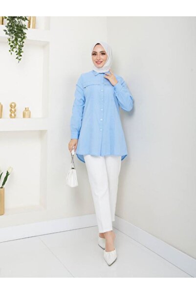 SHİROSA τούνικ χιτζάμπ με λεπτομέρεια από πέτρα