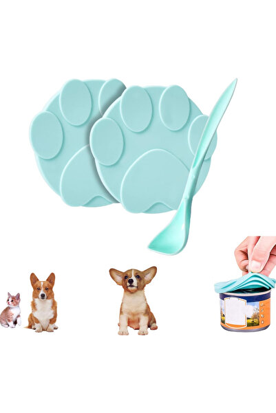 zola Universal food lid, made of flexible and leak-proof silicone, with spoon, diameter 8.9 cm, blue