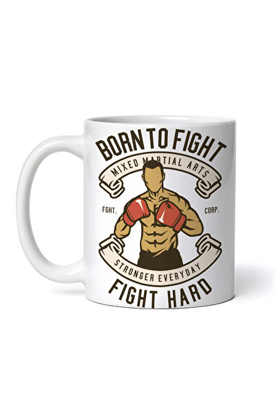 OEM Cană albă personalizată, Born to Fight, INOVATIX®. 330ml