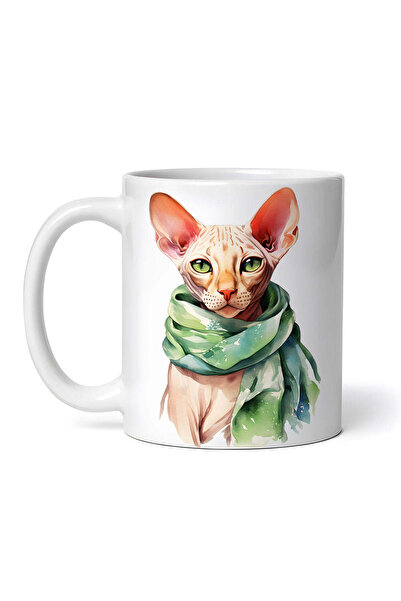 OEM Εξατομικευμένη λευκή κούπα, Γάτα Sphynx, INOVATIX®. 330ml