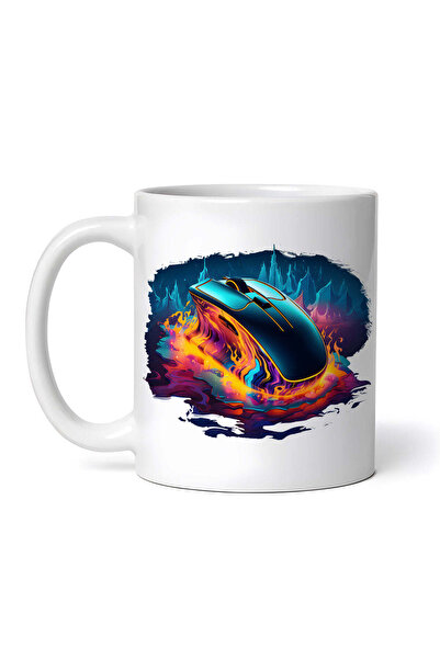 OEM Cană albă personalizată, Șoarece în flăcări și gheață, INOVATIX®. 330ml