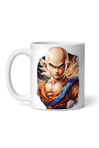 OEM Cană albă personalizată, Krilin Dragon Ball, INOVATIX®. 330 ml