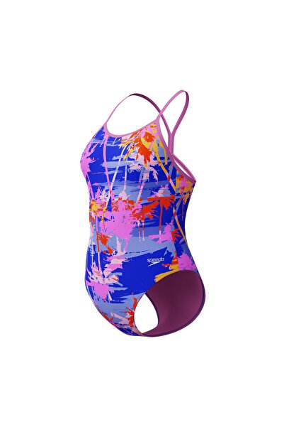 SPEEDO Training Printed V Back Girls' Swimming Swimsuit