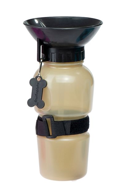 zola Portable dog bottle, 2in1, drinking bottle and water bowl, cream/black, 500 ml