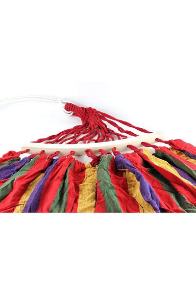 OEM Multicolor Double Hammock (2 people), 190 x 150 cm, with 40 cm bar - RED