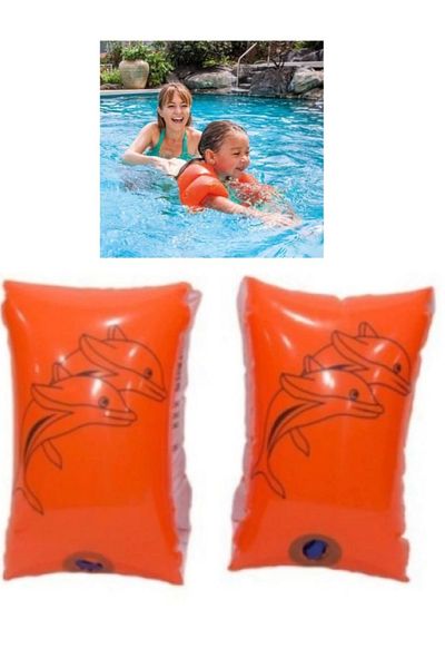 Fernanda Swimming Learning Inflatable Armlet Dolphin Pattern Beginner Level Double Knuckle 3-6 Years Old Children's Sea Pool