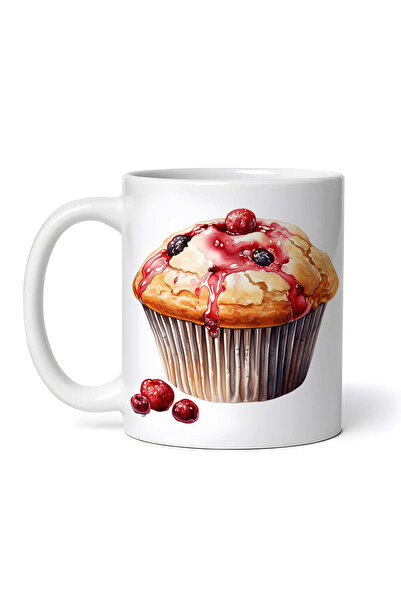 OEM Cană albă personalizată, Muffin cu cireșe, INOVATIX®. 330ml