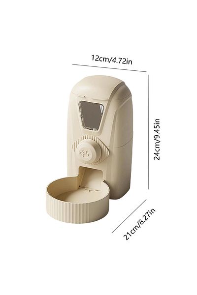 zola Automatic animal feed dispenser, 1 l container, plastic, 25x12x21 cm, cream