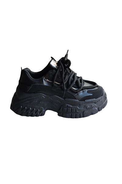 Seastar Women's sneakers with platform, eco-leather, Black