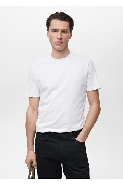MANGO Man %100 pamuklu dar kesim tişört