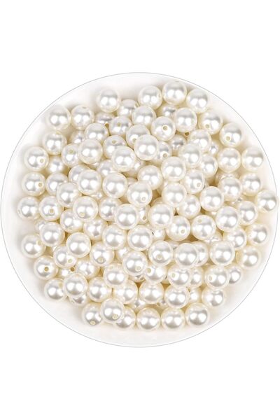 CSG BAZAAR 12 mm 250 bucăți mărgele de perle - crem - pentru confecționarea p...