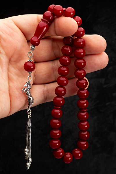 EHİNOS Sertifikalı Gümüş Püskül Jokey Tasarım 10x11.5mm Vişne Sıkma Kehribar ...