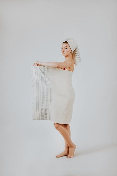 Elaganya Natural Woven Towel for Spa, Hammam, Beach and Daily Use 50X90 70X140