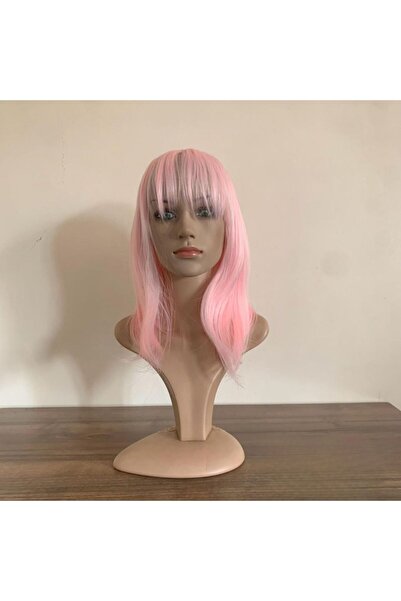 papatya peruk Açık Pembe Kahküllü Orta Sentetik Peruk