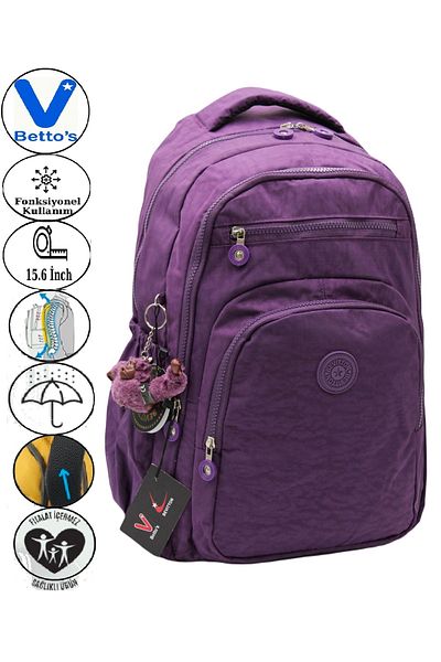 Harmela 1800 Water Resistant Casual School Backpack Unisex School Bag Purple