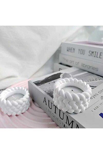 rakaymu 2 Li Örgü Desen Tealight Mumluk (mumlar dahil değildir)