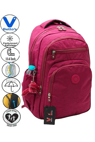 Harmela 1800 Water Resistant Casual School Backpack Unisex School Bag Burgundy