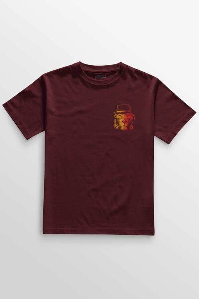 Kretas Unisex bordo T-shirt odijelo obučenog lava moderna kravata minimalna p...