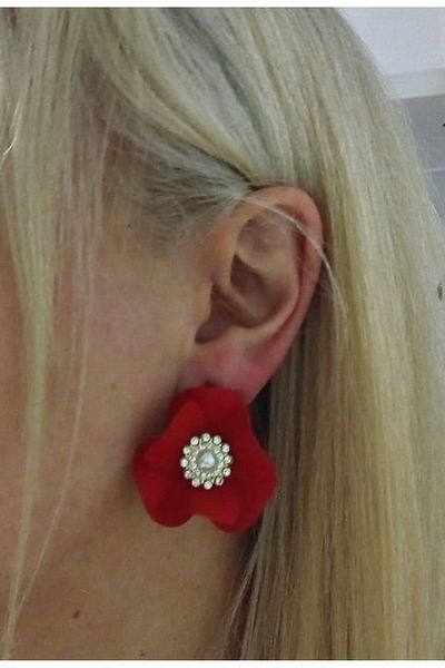 mos&more Colorful Flower Jewelled Women's Earrings