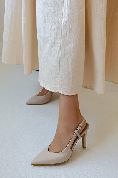 POLKA STORE Mind Pointed Toe V Low-Cut Back Open Stiletto Evening Dress Heeled Women's Shoes