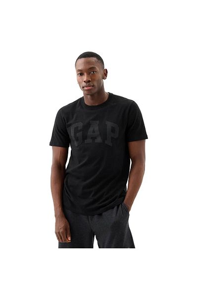 GAP Ανδρικό μπλουζάκι Everyday Soft Basic Logo Μαύρο κοντομάνικο μπλουζάκι