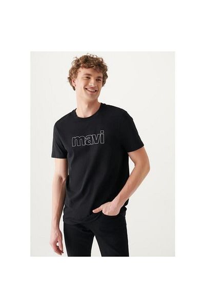Mavi Ανδρικό λογότυπο με εμπριμέ μαύρο T-Shirt065781-900