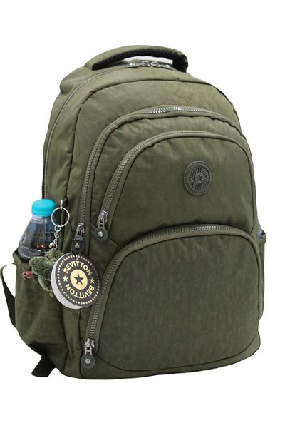 Harmela 34600 Water Resistant Casual School Backpack Unisex School Bag Khaki