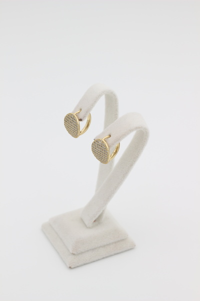 XUPING JEWELRY Stil Incisi/ 14 Ayar Altın Kaplama Yuvarlak Zirkon Taşlı Küpe