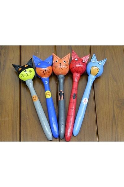 PRATİKOBA Wooden 5-Piece Maracas Set Model 2