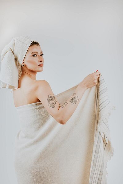 Elaganya Natural Woven Towel for Spa, Hammam, Beach and Daily Use 50X90 70X140
