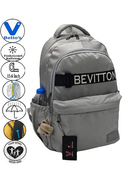 Harmela 34200 Water Resistant Casual School Backpack Unisex School Bag Gray
