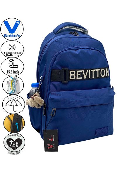 Harmela 34200 Water Resistant Casual School Backpack Unisex School Bag Navy Blue