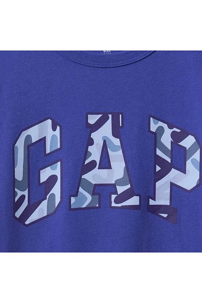 GAP Tricou pentru băiat cu logo umplut V-frch Arch Blue 708426000