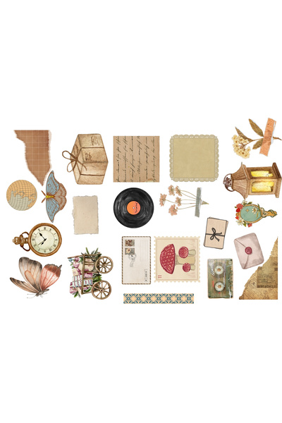 Online Vintage Sticker Set Etiket Bullet Journallar için