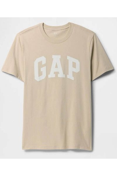 GAP 321814442 V-everyday Soft Basic Logo T Beige Ανδρικό T-shirt 856659023