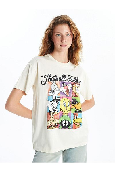 LC Waikiki XSIDE Crew Neck Bugs Bunny and Friends Γυναικείο μπλουζάκι με στάμπα (S5)