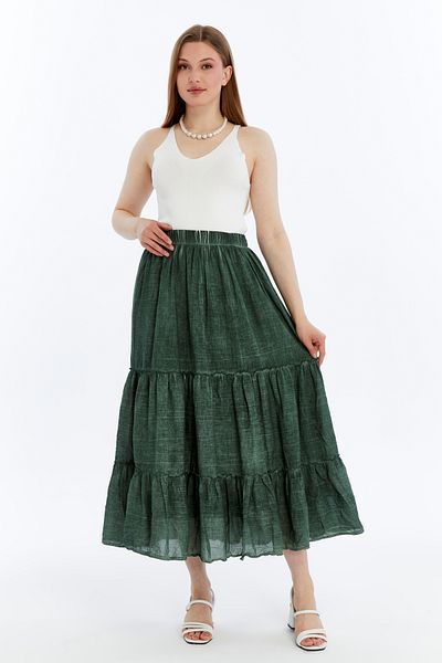 MA ananas Authentic Linen Fabric Lined Skirt
