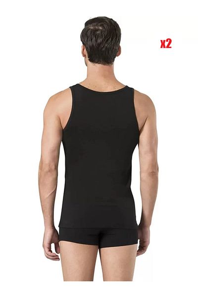 Pierre Cardin Men's Underwear 2 Pieces Cotton & Modal Black Undershirt O1.L0.I2.Vpc.09