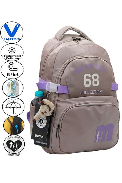 Harmela 34500 Daily School Backpack Unisex School Bag Mink-Lilac