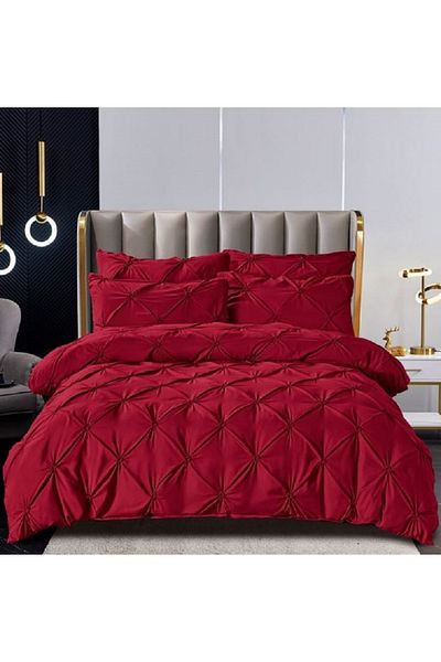 JOJO Double bed linen, Cotton with Pleats, 6 pieces, 230x250cm, Jojo Home, Grena