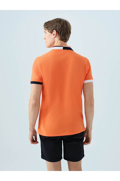 Loft Ανδρικό μπλουζάκι με γιακά πόλο Regular Fit Orange Lf2038867