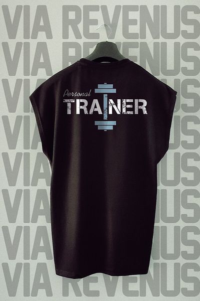 Vordevia Personal Trainer Back Printed Zero Sleeve Crew Neck Sports Tshirt