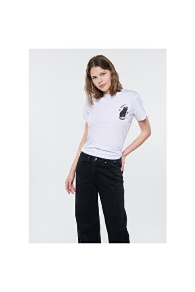 Mavi M1610433-620 Жіноча футболка з принтом So What, біла