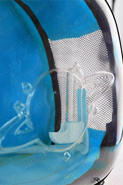 AlaPet Sırta Asılan Suluklu Kuş Taşıma Çantası (Sabit Tünekli) Her Kuş İçin Uygun DEV BOY! Mavi Renk